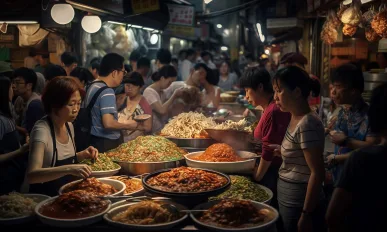 Generative ai lively asian street food